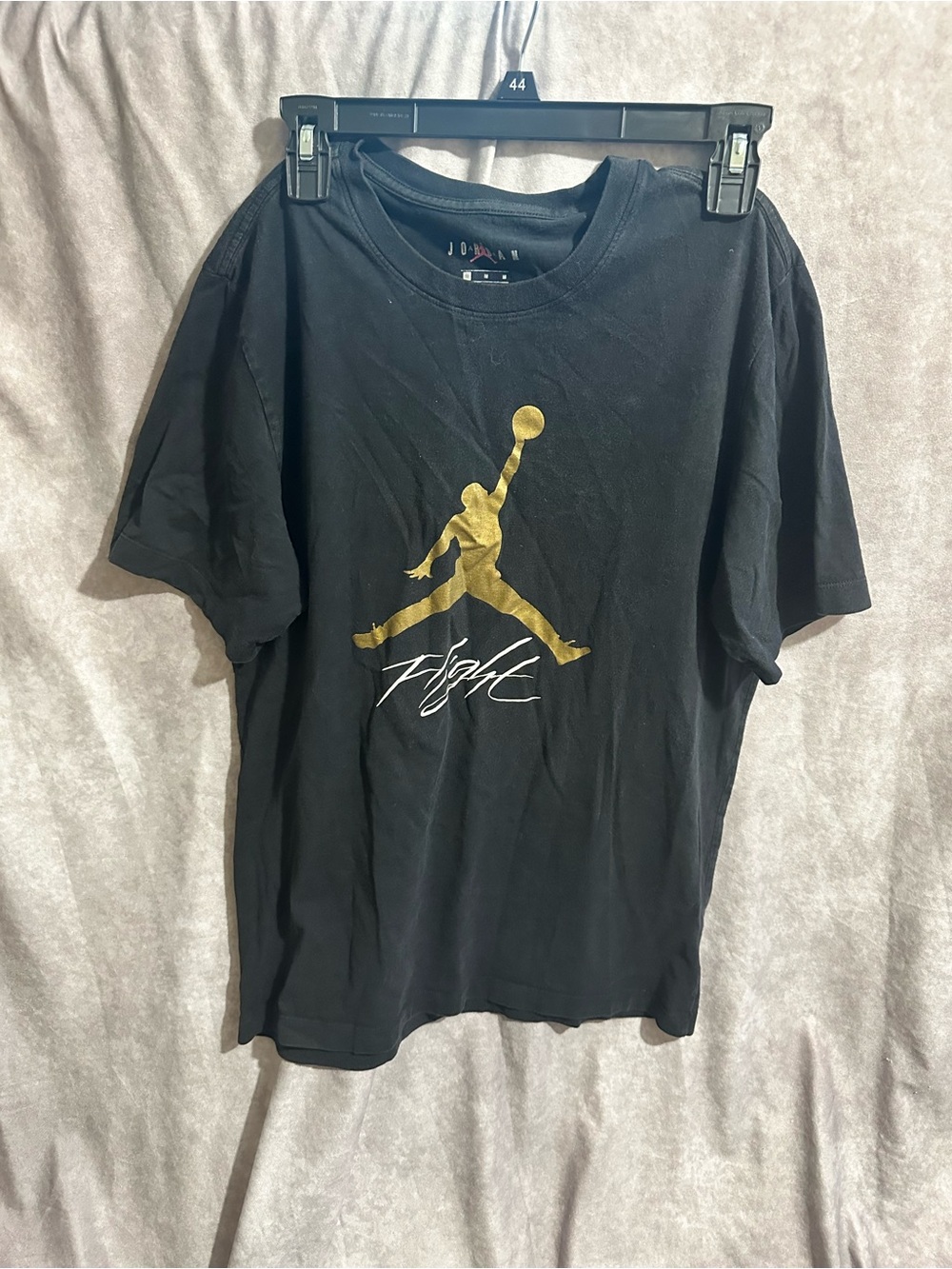 Jordan Black Short Sleeve Tee with Gold Jumpman